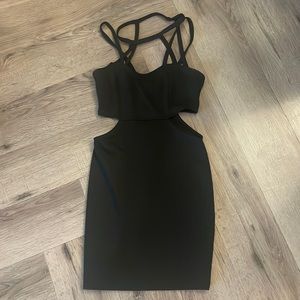 Black strappy club dress